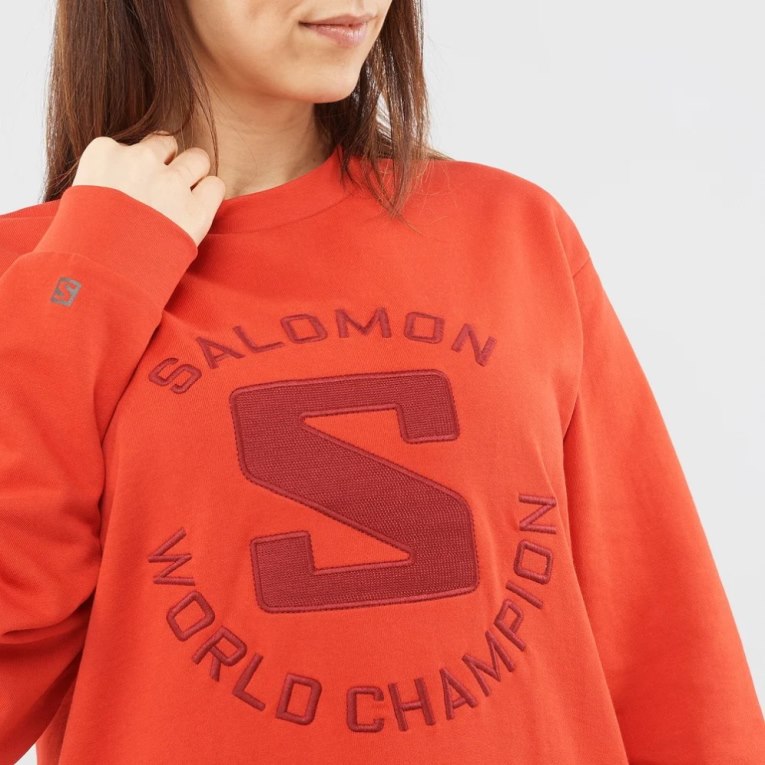 Orange Salomon Outlife Logo Summer Women's Sweatshirt | IE BR6398